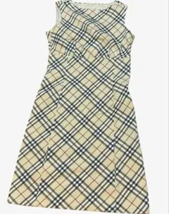 メガチェック✨BURBERRY チェック柄 ノースリーブワンピース 38