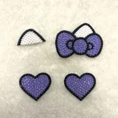 デコうちわ　猫耳　ハート　紫　パープル