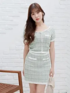 リップサービス　サマーツイードニットセットアップ