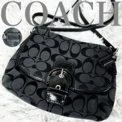 【極美品】コーチ 6835 ソーホー シグネチャー ショルダーバッグ 肩掛け 極美品 COACH コーチ ソーホー ショルダーバッグ 斜めがけ 本革 黒