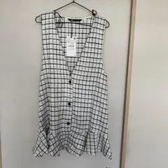 ZARA新品　ツイードチェックワンピース