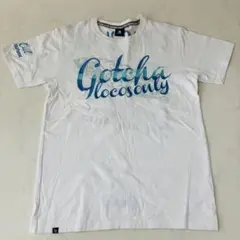 GOTCHA Tシャツ 刺繍ロゴ ホワイト L（A684）