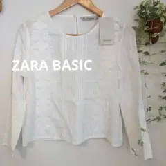 新品 ZARA BASIC ザラ 刺繍レースブラウス　オケージョン　オフィス