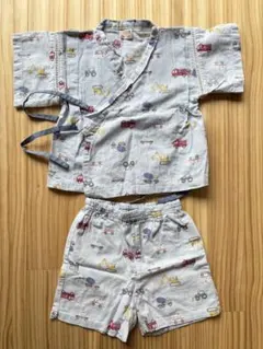 プティマイン 甚平 80 男の子 車柄 綿100％ petitmain