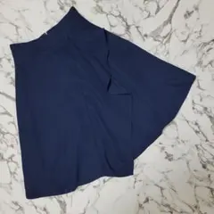 【プロポーションボディドレッシング】ネイビー フレアスカート ひらひら　紺　膝丈