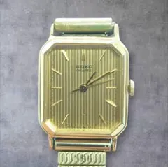 新品電池 SEIKO クォーツ スクエア ゴールド ヴィンテージ 腕時計