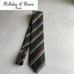 未使用新品 Holiday&Brownホリデー&ブラウン　ストライプネクタイ Holliday & Brown（ホリデーアンドブラウン）の「Holliday & Brown