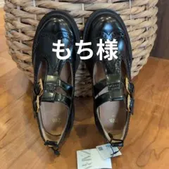 ZARA 新品　38 /24〜24.6cmブラックレザー ストラップローファー