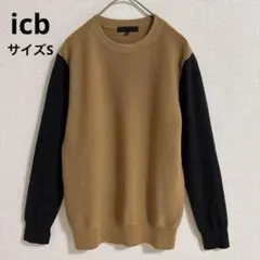 アイシービー　iCB オンワード　長袖セーター　ニット　バイカラー　毛100％