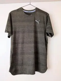 Puma オリーブグリーン ストライプ Tシャツプーマ
