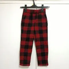 baby GAP　フリース レッド・黒チェック　ロングパンツ　ベビーギャップ