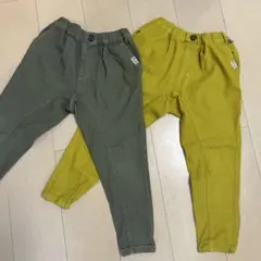 120サイズ オリーブグリーン・マスタードパンツ