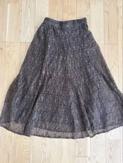 新品★N.natural beauty basic花柄レース スカートブラウンM