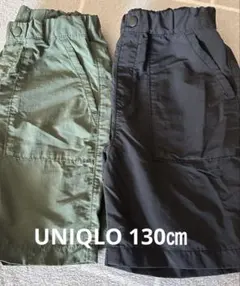 ユニクロ　ナイロンハーフパンツ　オリーブ ブラック 2枚セット
