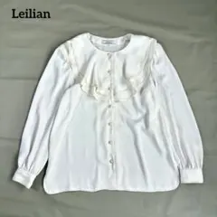 Leilian レリアン リネン100％ ブラウス ノーカラー大きいサイズ XL 