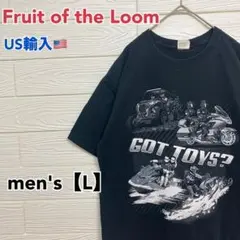 ●T464【US輸入】フルーツオブザルーム Tシャツ ブラック系 メンズ【L】