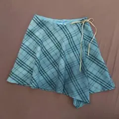 バーバリーブルーレーベル　グラデーションチェック　フレアミニスカート 38