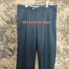 80s Euro vintage ヘリンボーン 2タック スラックスパンツ