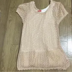 【美品】earthmusic&ecology♡ピンクベージュサマーニット