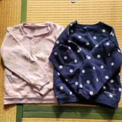クマ柄と花柄のトレーナー 120サイズ