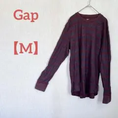 ✨️美品✨️Gap 【M】ボルドー ストライプ 長袖Tシャツ、