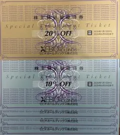 ゼビオホールディングス特別優待券 20%・10%割引