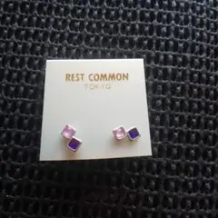 REST COMMON TOKYO スクエア スタッドピアス　新品未使用