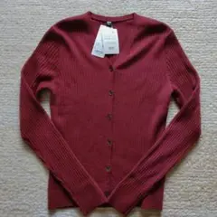 ユニクロ　エクストラファインメリノリブショートカーディガン　新品　L