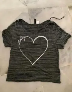 ハートプリント グレー Tシャツ