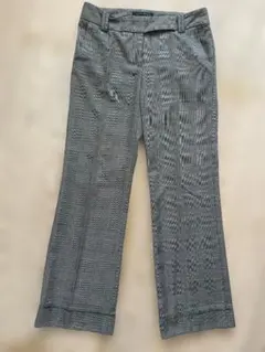 ZARA BASIC グレンチェック パンツ M相当 ストレート ウール混