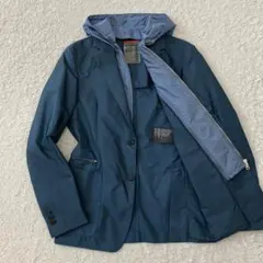 極美品✨プラダ PRADA テーラードジャケット ナイロン フード 2WAY 紺