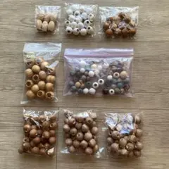 ウッドビーズ約200個セット マクラメ　木製ハンドメイド用