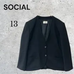 ソシアル スーツジャケット 毛100 オフィス フォーマル シンプル ノーカラー