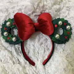 【翌日発送】ディズニー　クリスマス　カチューシャ　リース