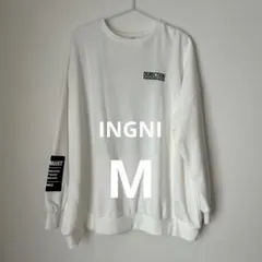 INGNI M DERECTION ロゴ刺繍 ホワイトスウェット　オーバーサイズ