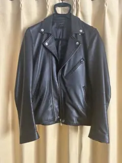 STUDIOUS ブラック レザー ダブルライダースジャケット サイズ2