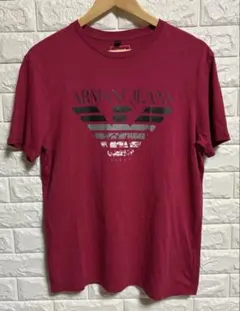 ARMANI JEANS Tシャツ ロゴプリント ボルドー サイズMのサムネイル