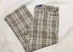 バーバリーブルーレーベル　チェック柄パンツ　サブリナ　S〜M カプリ