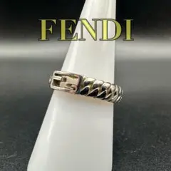 美品✨　FENDI　フェンディ　リング　指輪　バゲット　シルバー　ロゴ　1738