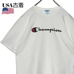 90s USA古着 チャンピオンTシャツ 白 L プリントロゴtシャツ