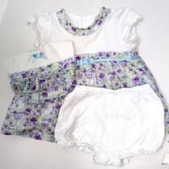 BeBeルダクティオン　3点セット　ワンピース　パンツ　スタイ　80サイズ