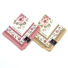 Y512-123　MARIO VALENTINO ハンカチ 2枚セット 花柄