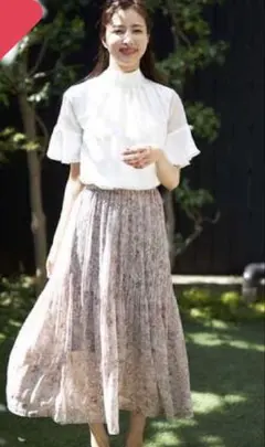イング　INGNI 花柄プリーツロングスカート