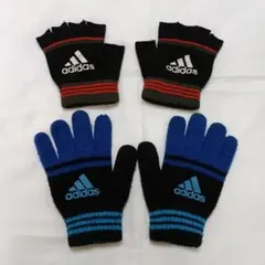 adidas 手袋 2セット 黒 青