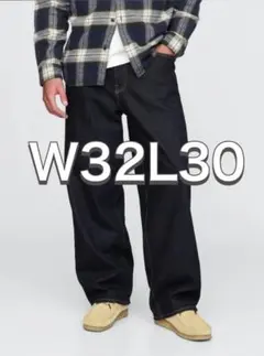 gap スーパーバギーデニム W32L30 ダークリンス