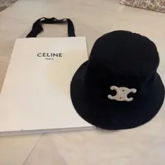 未使用品 セリーヌ バケットハット ゼブラ サファリ エディスリマン 帽子 CELINE ゼブラ プリント バケットハット M ホワイト ブラック 総
