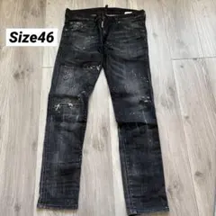 DSQUARED2 ブラックデニム 46 ダメージ加工
