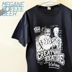 クリーチャー ホラー 古着Tシャツ ブラック フルーツオブザルーム 丸胴 黒