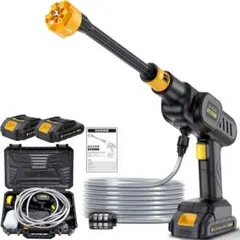 コードレス高圧洗浄機 充電式 強力噴射 自吸式 洗車機 2個バッテリー付き