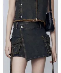 EMODA カーゴラップショートパンツ インディゴブルー Mサイズ